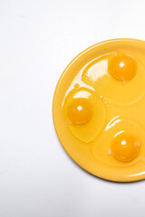 raw eggs on a white background