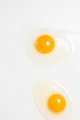 raw eggs on a white background