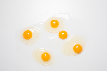 raw eggs on a white background