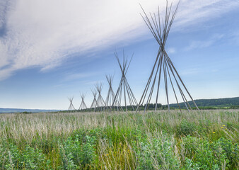 Tipi Poles on the Stoney Indian Reserve at Morley, Alberta, Canada