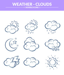 doodle weather concept, with sketching style