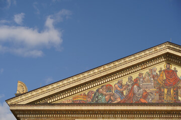 Fototapeta premium The facade of the art gallery on Heroes' Square. Tourist attraction. 