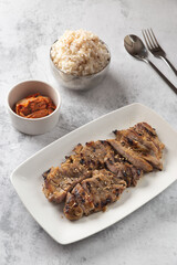 korea food Grilled Pork and Kimchi
