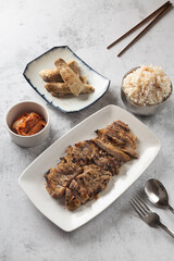 korea food Grilled Pork and Kimchi
