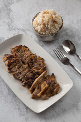 korea food Grilled Pork and Kimchi
