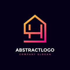 H letter and house sign combine Abstract logo vector design template for real estate.