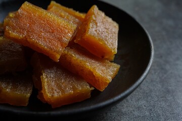 Homemade Kozhokodan Halwa / Traditional Kerala Calicut Halva, selective focus