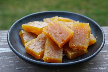 Homemade Kozhokodan Halwa / Traditional Kerala Calicut Halva, selective focus