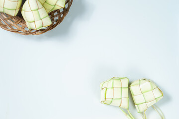 Ketupat or rice dumpling is a local delicacy during the festive season. A natural rice casing made from young coconut leaves for cooking rice.