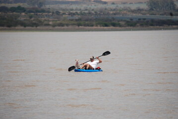 kayaking on the lake