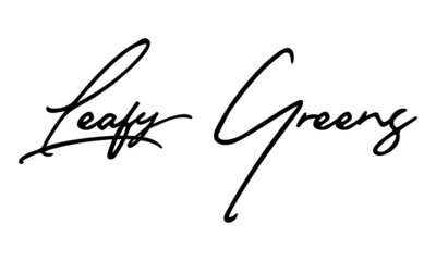 Leafy Green  Handwritten Font Calligraphy Black Color Text 
on White Background
