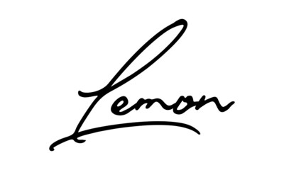 Lemon Handwritten Font Calligraphy Black Color Text 
on White Background