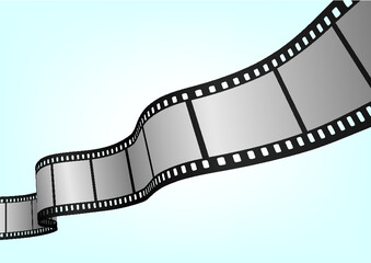 Cinema, movie and photography 35mm film strip template.  Vector 3D elements.