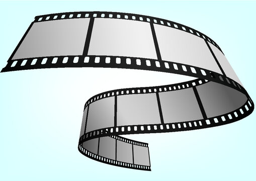 Cinema, movie and photography 35mm film strip template.  Vector 3D elements.