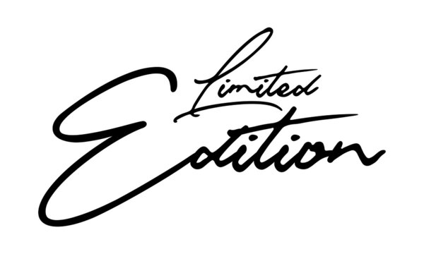 Naklejki Limited Edition Handwritten Font Calligraphy Black Color Text  on White Background