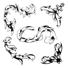 Fototapeta premium Ornament vintage antique design asset, vector illustration elegant retro classic antique template sign isolated concept 