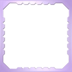 3D PURPLE SQUARE FRAME WITH WHITE BACKGROUND