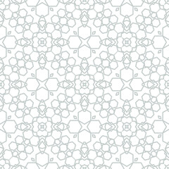 seamless geometric pattern Texture abstract gray lines flowers background. 