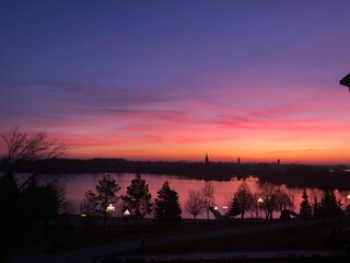 sunset over the river