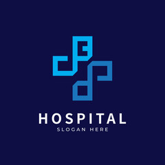 Fototapeta premium Health logo with initial letter BP, PB, B P logo designs concept. Medical health-care logo designs template.
