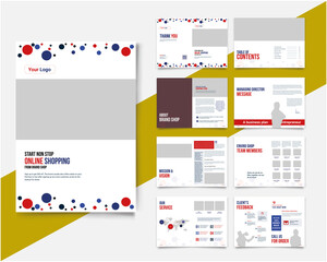 Obraz na płótnie Canvas Company Profile for E-commerce Online Shop Indesign Template E-commerce Brochure Bi-fold brochure Brochure template Company Profile template