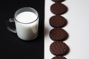 glass of milk and chocolate chip cookies