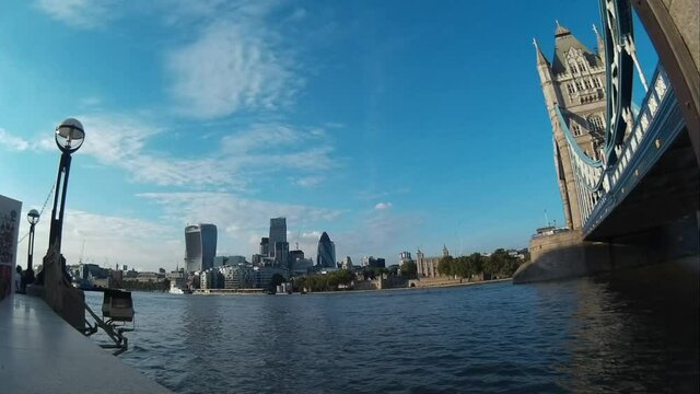 London Themse Skyline Tower Bridge Timelapse