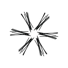 Vintage sunburst, explosion doodles isolated on white background EPS Vector Abstract