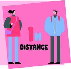 1 m distance when you meet people