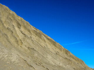 Mountain of white sand.
