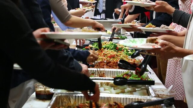 catering buffet serving
