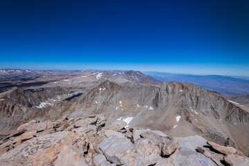 mountain landscape from the top of Mt Whitney, California