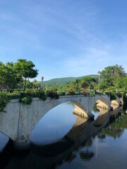 flowers on bridge