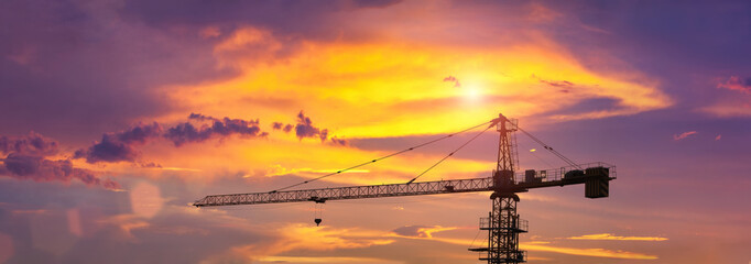 Fototapeta premium sunset crane