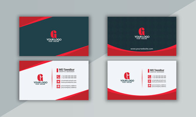 Red color business card design bundle