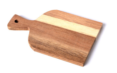 Small rectangular kitchen cutting board isolated on a white background.