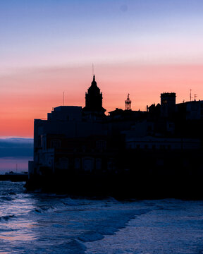 sunset over the city