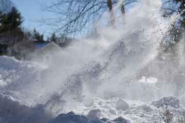 Snow blown up after snow storm