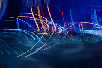 abstract blue light streaks