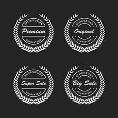 Collection of vintage retro premium quality badges and labels