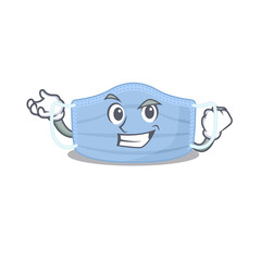 A funny cartoon design concept of surgical mask with happy face