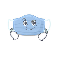 A cute arrogant caricature design of surgical mask having confident gesture