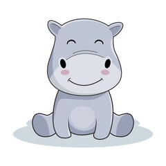 Hippo Cartoon Cute Hippopotamus