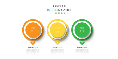 Business infographic element with options, steps, number vector template design