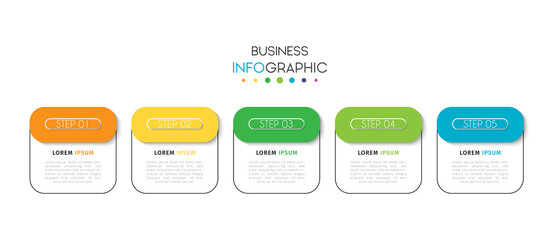 Business infographic element with options, steps, number vector template design