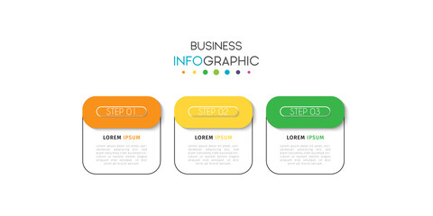 Business infographic element with options, steps, number vector template design