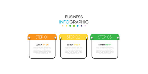 Business infographic element with options, steps, number vector template design