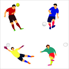Plakat soccer players vector