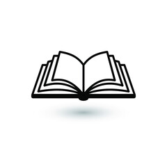 book icon isolated on white background, Book icon vector design concept, Book vector icon modern and simple flat symbol for web site. Vector illustration, EPS10.