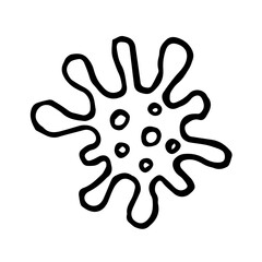 hand-drawn virus in doodle